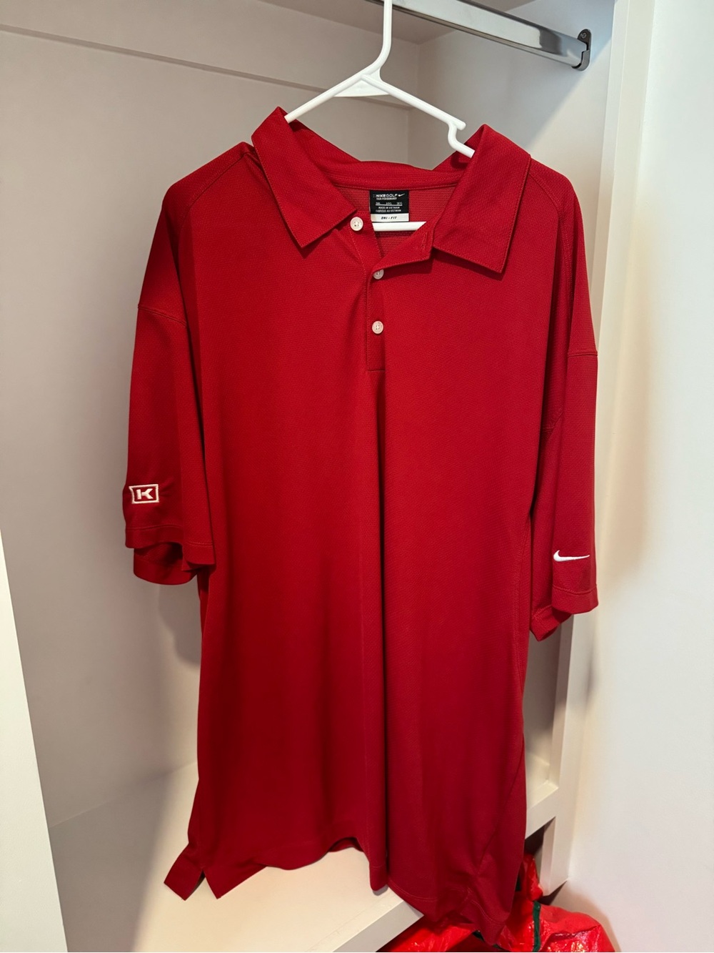 Nike Red Men's Polo Shirt with Short Sleeves
